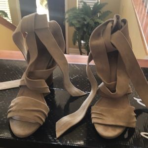 Tan strap heels